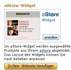 AStore Widget im Amazon Parnernet