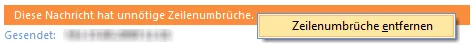 MS Outlook in der Nachrichtenansicht MS Outlook in der Nachrichtenansicht