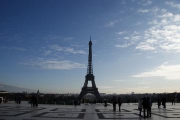 Blick von Palais de Chaillot auf den Eiffelturm
