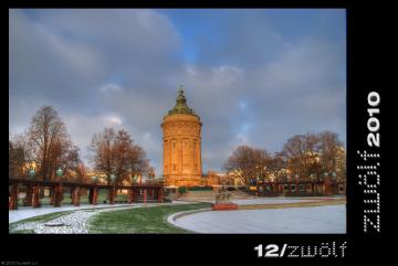 Wasserturm Mannheim im Dezember