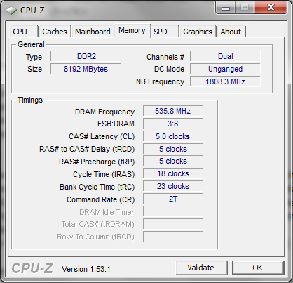 CPU-Z nach Einstellung