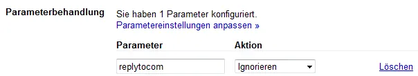 Parametereinstellungen in Google Webmaster Tools