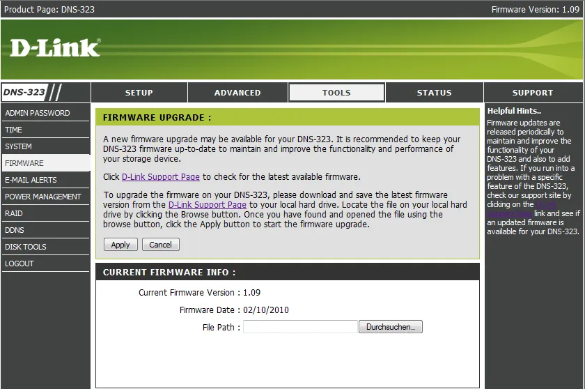 Firmware DNS-323