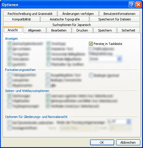 Word 2003 Option Word 2003 Option