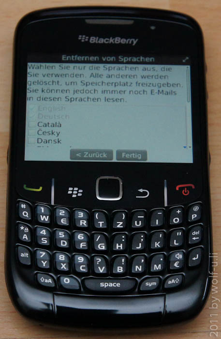 Blackberry Curve 8520 - Einrichtung