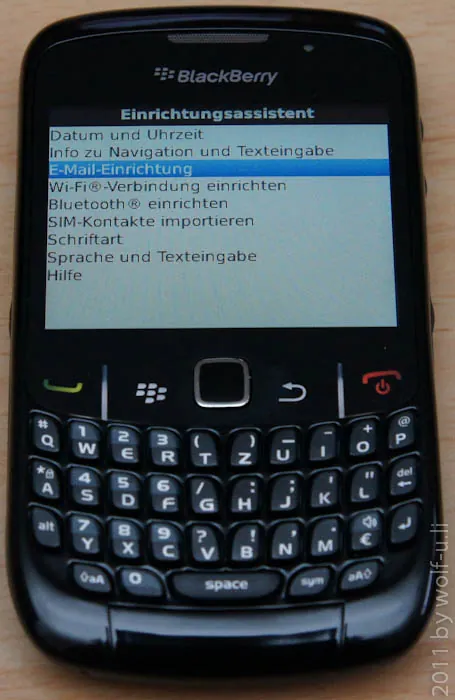 Blackberry Curve 8520 - Einrichtung Blackberry Curve 8520 - Einrichtung