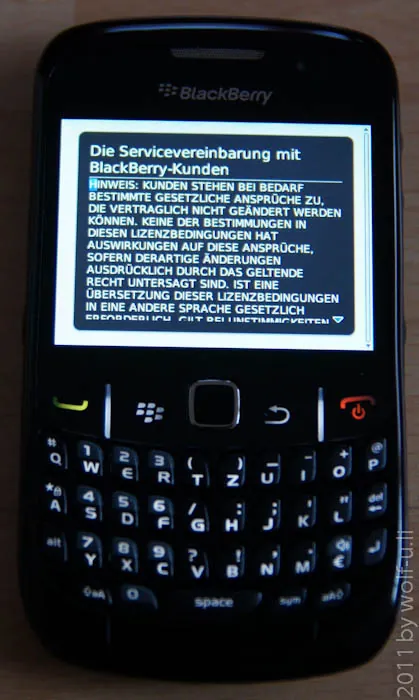 Blackberry Curve 8520 - Einrichtung