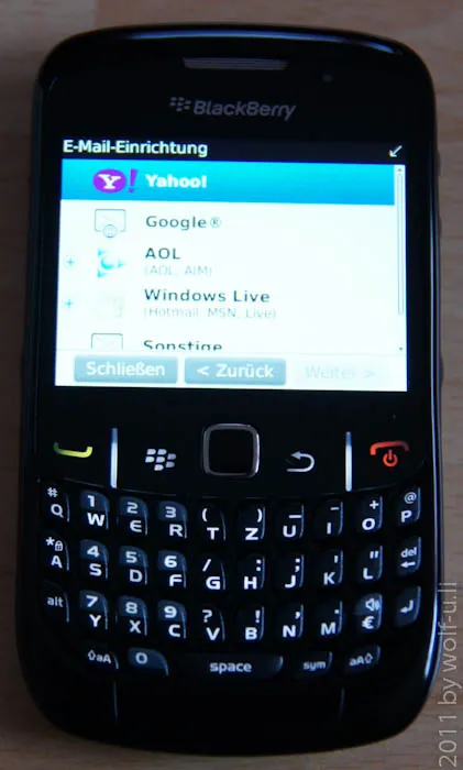 Blackberry Curve 8520 - Einrichtung