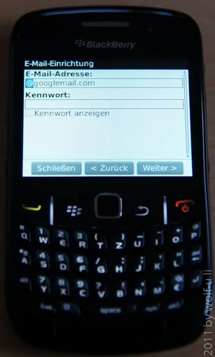 Blackberry Curve 8520 - Einrichtung