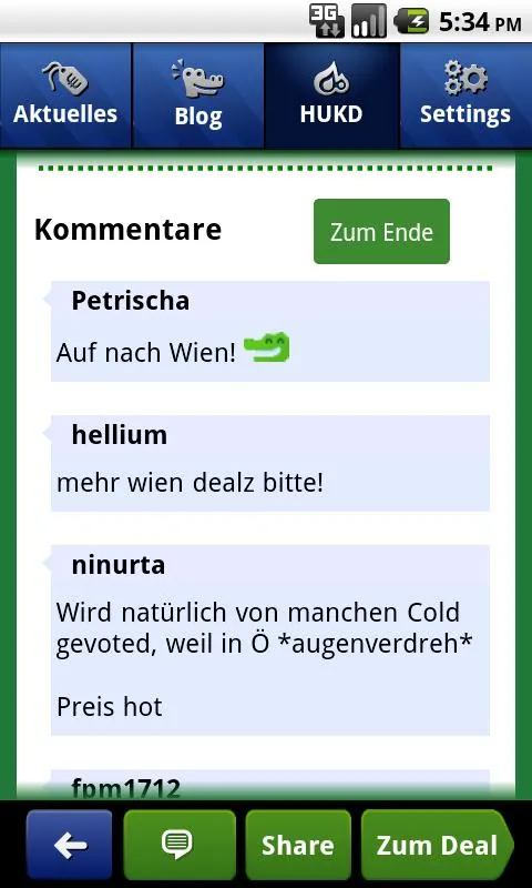 Screenshot der MyDealz App Screenshot der MyDealz App