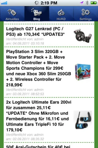 Screenshot der MyDealz App auf dem iPhone