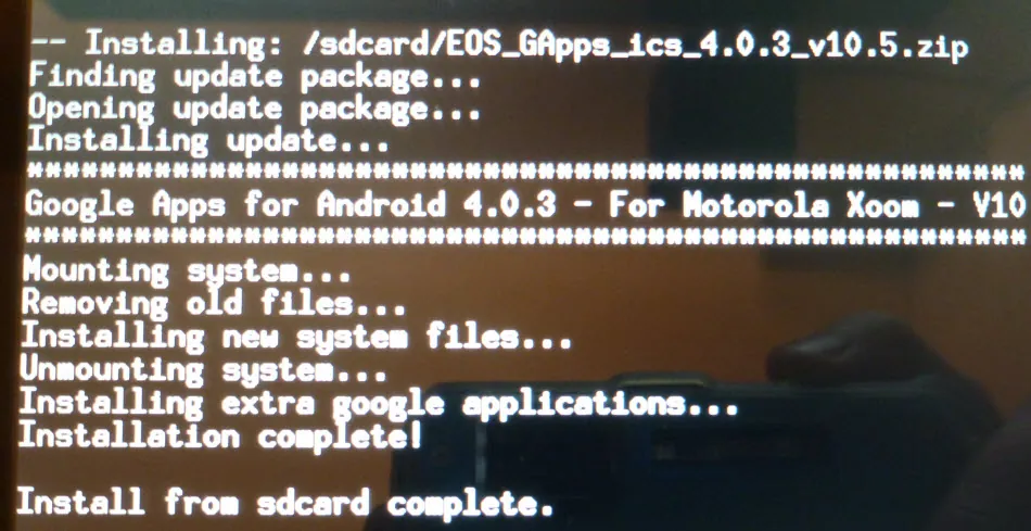 Android ICS auf dem Motorola Xoom