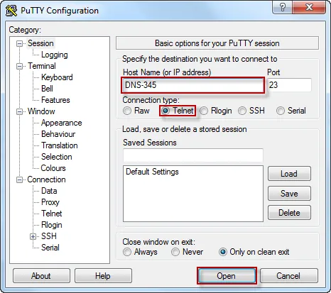 Einrichtung von PuttY