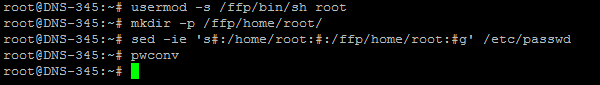 Settings des User root