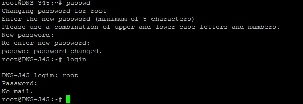 Änderung des Passworts des User root