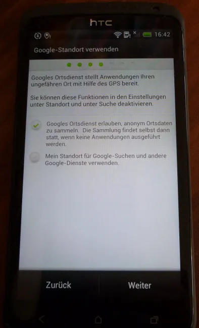 HTC One X Einrichtung
