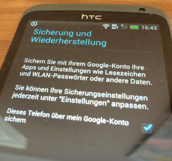 HTC One X Einrichtung